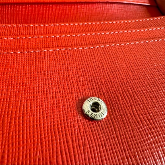 Fendi Roma Flowerland Continental Red Leather Wallet EUC - Picture 6 of 12
